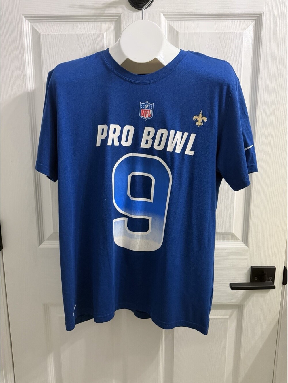 Nike Drew Brees #9 New Orleans Saints Pro Bowl Dri-FIT NFL T-Shirt Blue Menβs L